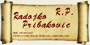 Radojko Pribaković vizit kartica